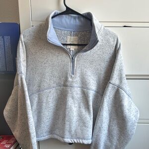 Thread & Supply Light Gray Zip-Up Sweater